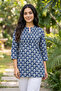 Women's Cotton Printed Short Kurti – Floral Print, 3/4 Sleeve - 2