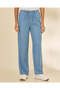 Women Blue Wide Leg Pull On Trousers