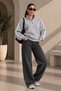 Zipper Detailed Sleeve Stripe Crew Neck Sweatshirt - 3