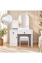Lian White Dressing Table with Mirror and Chair