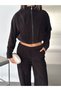 Women's Chenille Velvet Crop Top and Wide Leg Pants Tracksuit Set - 6