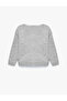 Star Patterned Loose Fit Boat Neck Long Sleeve Knitwear Sweater - 2