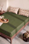 Haki Lora Double Elastic Bed Sheet Set 160X200 cm - 3 Pieces - 5