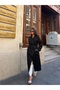 Women's Black Double Breasted Belted Trench Coat - 2