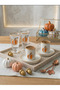 Pumpkin Orange 6-Piece Coffee Cup Set for 2 People with Decorated Cups - 3