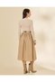 Women Beige And Brown Belted Dress - 3