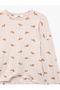Dog Print Relaxed Fit Long Sleeve Striped Pajama Set with Shorts - 4