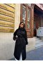 Women's Black Double Breasted Belted Trench Coat - 7