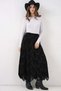 Velvet pattern tulle skirt black