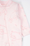 Interlock Jumpsuit with Booties (Rabbit and Carrots) Pink - 3