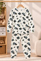 Car Patterned Crew Neck 100% Cotton Interlock Fabric Boys' Long Sleeve Pajama Set - 4