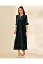 Women Green Pleated Midi Dress - 4