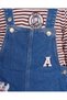 Girls Blue Badge Detail Pinafore Dress Set 2 Piece - 4