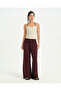 Chestnut Waist Drawstring Slit Trousers - 5