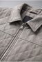Baklava Patterned Padded Suede Jacket/Mantle