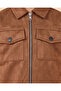 Boys' Brown Faux Suede Zip-Up Jacket - 3
