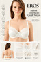 Underwire Gathering Striped Ecru Bra