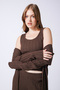 Long Cardigan Knitwear Set Brown - 4