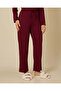 Women Burgundy Ruffle Trim Pyjama Set - 3