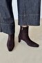 Nickel Women's Heeled Genuine Leather Suede Boots Brown - 5