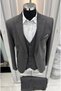 Men's Anthracite Slim Fit Lycra Thick Premium Fabric 3 Piece Suit - 2