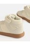 Girls Ivory Textured High Top Sneakers - 4
