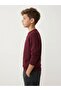 Boy's Crew Neck Knit Sweater Claret Red Color 6/14 Years - 2