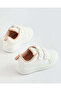 Infant Girls White Flower Embellished Strap Sneakers - 4