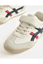 Boys White Striped Retro Sneakers - 3