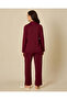 Women Burgundy Ruffle Trim Pyjama Set - 5