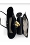 Women's Black Scarf Elegance 2-Piece and Long Strap Hand and Shoulder Bag-Bd3015Bd - 4