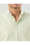 Italian Style Slim Fit Striped Men's Tie Collar Shirt Khaki T14546 - 2