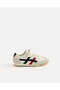 Boys White Striped Retro Sneakers