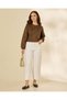 Women Brown Embroidered Bomber Jacket - 2
