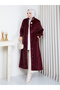 Stylish Coat with Hidden Buttons, Ribbed Sleeves and Fok Fabric by Hakim Yaka - 3