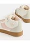 Girls White And Pink Material Block High Top Sneakers - 4