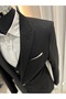 Men's Black Slim Fit Lycra Thick Premium Fabric 3 Piece Suit - 4