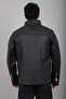 Double Chest Zipper Stand Collar Faux Leather Coat Kmd 819_50516 - 7