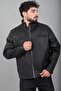 Faux Leather Coat with Chest Pocket Flap Kmd 874_50520 - 2