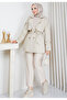 Women's Double-Breasted Collared Buttoned Belted Short Trench Coat - 7