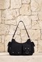 Suede Clara Style Trend Multi-Compartment Women's Hand and Shoulder Bag Black