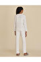 Senior Girls White Striped Pajama Set - 5
