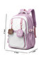 Mocha Duo Backpack 17 Inch School Bag with Anti-Theft Pocket, Includes Bear Charm, Anime Badge Set, Mini Pouch, 43 x 28 x 18 cm - 9
