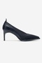 Meadow Navy Blue Suede Leather Women's Heeled Shoes - 5