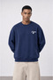 Men's Finalize Patch Detailed Oversize Sweatshirt Navy Blue - 2