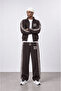 Men's 23 Stripe Detailed Doubleface Tracksuit Set Brown