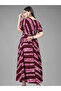 Maroon Floral Print A-Line Maxi Dress - FFT1079 | Maroon-Size:L-40-Inches - 5
