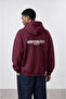 Men's Absofuckinlutely Printed Oversize Hoodie Claret Red