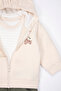 Two-Strap Hooded Cardigan 3-Piece Set (Little Cubs) Khaki - 3