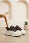 Women's High Platform Sole Sneaker Lace-Up Contrast Toe Comfortable Walking and Casual Sports Shoes Thick Sole Sneaker - 2